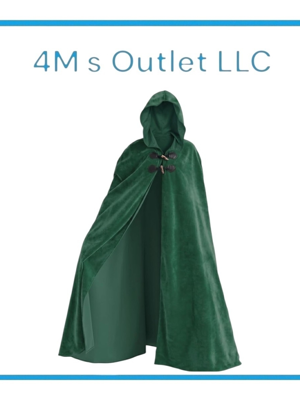 Mens Forest Green Hooded Cloak Costume